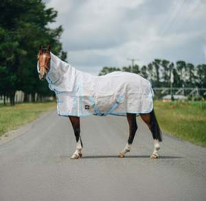 Horse Summer Rugs: Mesh PVC Combo Pink/Blue