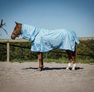 Horse Between Rugs: 1200D No Fill Mesh Sided Light Blue Combo Factory 2nd NZ 5.9