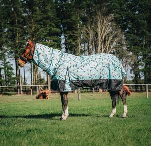 Horse Between Rugs: 1200D No Fill Spacer Lined Cow Print Combo