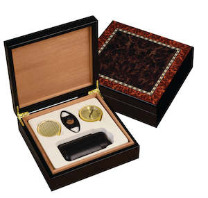 J C Newman Craftsman Bench Humidors: Craftsman Bench - Manhattan Gift Set-25 count desktop humidor