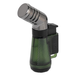 Accessories Cigar Lighters Triple Flame Cigar Lighters: Palio Squadra Angled Triple-Jet Flame Cigar Lighter (Green)