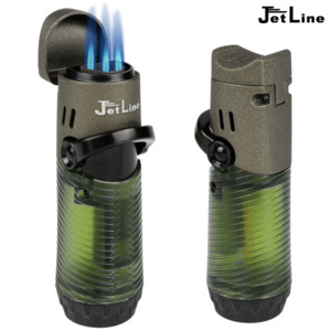 Accessories Cigar Lighters Double Flame Cigar Lighters: JetLine J-Jet Dual Cigar Lighter with Cigar Rest (Green)