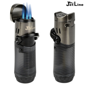 JetLine J-Jet Triple Cigar Lighter with Cigar Rest (Gunmetal)