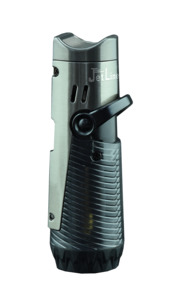 Accessories Cigar Lighters Triple Flame Cigar Lighters: JetLine Regal Triple Cigar Lighter with Cigar Rest, Punch & Poker (Gunmetal)