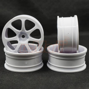 Rush Gt Rha-lhs 7 Spoke Rim 4 Pcs White For 1/10 Touring Rc