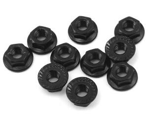 Tamiya Tt01: Yeah Racing 4mm Aluminium Serrated Lock Nut 10pcs (BK)