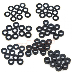Shims: Aluminum M3 X 6mm Flat Washer 0.25 / 0.5 / 1  / 1.5 / 2 / 2.5 / 3mm 10pcs Set Black