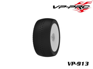1 8 Off Road: VP-PRO 913 Gripz Evo (M3 - Soft) - 1/8 Offroad Truggy Tires Pre-Glued on White Rims (2pcs)