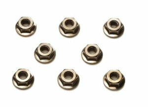 Wheel Nuts: Tamiya 4mm Serrated Wheel Nut 8pcs Gun Metal