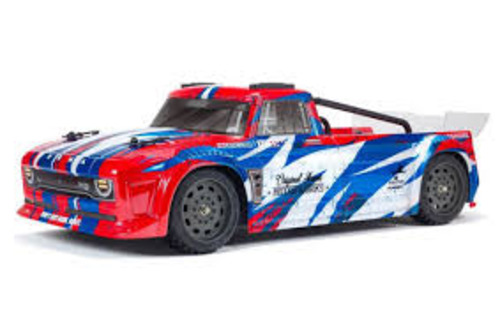 Rtr Vehicles: BRUSHLESS INFRACTION 4X4 MEGA RTR 1/8th Resto-Mod StreetBash Truck Red/Blue by ARRMA Converted to Brushless