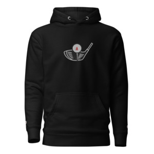 Embroidered Hoodie: Golf Ball & Driver - Embroidered Hoodie