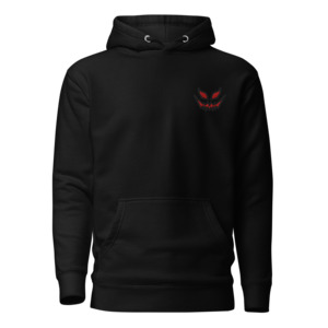 Embroidered Hoodie: Evil Face - Embroidered Hoodie