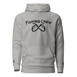 Fishing Crew & Hooks - Embroidered Hoodie (Black Embroidery)