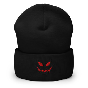 Embroidered Beanies: Evil Face - Embroidered Beanie