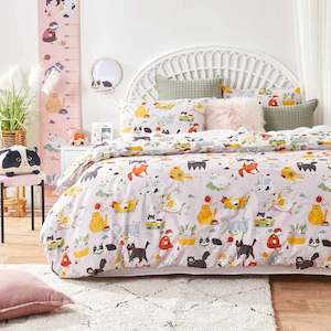 Twill & Co Feline Friends Duvet Cover Set