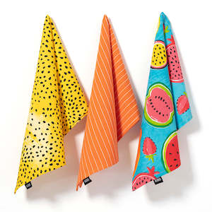 Kas Kitchen: KAS Fruit Salad Pips 3PK Tea Towel Set