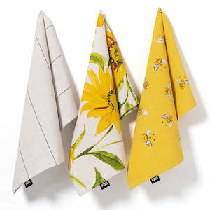 Kas Kitchen: KAS Sunflowers 3PK Tea Towel Set