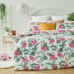 Kids Bedding: Twill & Co Flamingo Duvet Cover Set