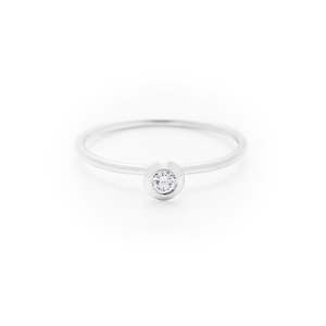 Diamond white gold small round ring