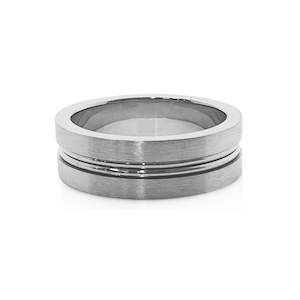 Fine Jewellery Mens Wedding Rings: "Double Wired" white gold