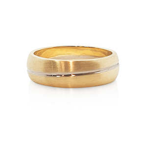 Fine Jewellery Mens Wedding Rings: Yellow and white gold mens wedding ring