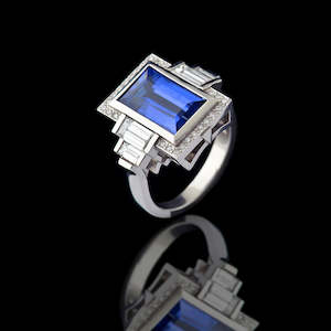 Collections Portfolio: Sapphire baguette Deco Ring