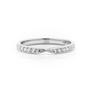 Wedding Rings Auckland: Pinched narrow platinum diamond wedding ring