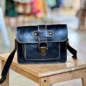 Artisan Bags: Sadar - Black Leather Satchel