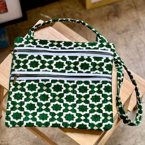 Dhamal-Buckram Satchel 'Green'
