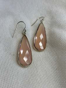 NESRINE Rose Quartz Silver Earrings