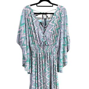 JUNO dress - Vidya (Green/Pink/Gold/Cream)