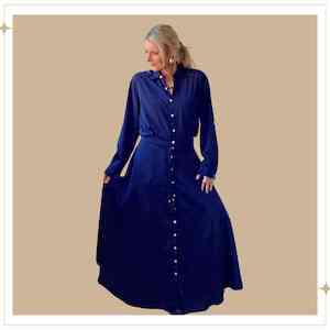 Holi Button-thru Skirt - Sapphire