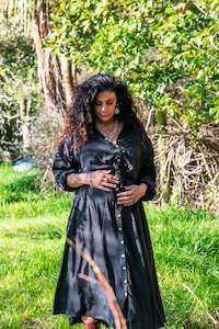 Skirts: Holi Button-thru Skirt - Black Onyx