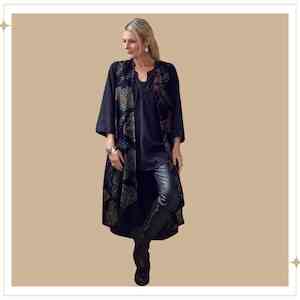 Kimonos: MARI Sleeveless Kimono - Black Onyx