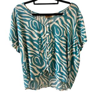 SALMA Button Blouse - Blue Story