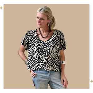 Tops: SALMA Button Blouse - Zambezi