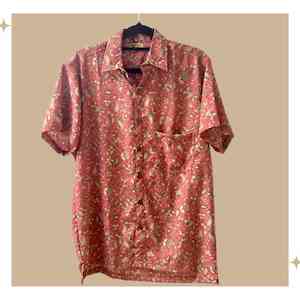 Bodhi Short Sleeved Unisex Shirt - Pure Silk -  One of a kind - Small