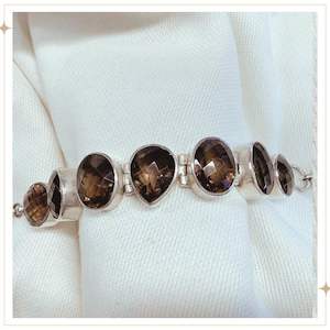 Bracelets: MUDAKHAN -  Smokey Topaz Silver Bracelet