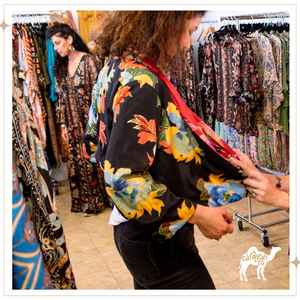 VIVA Reversible jacket - Tropical Bloom (Black/Red)