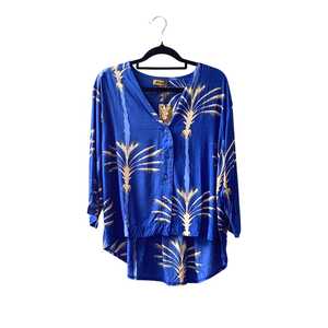 Tops: Sienna Button Blouse - Blue Atlas