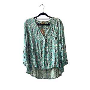 Sienna Button Blouse - Cerulean