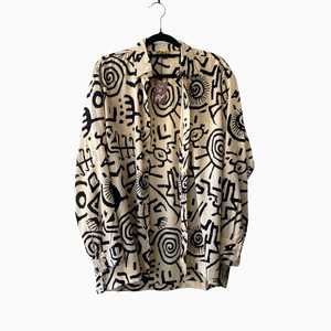 Tops: Button Up Shirt - Runes