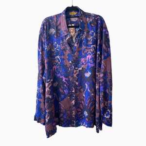 Tops: Button Up Shirt - Purple Rain