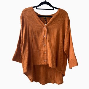 Tops: Sienna Button Blouse - Copper