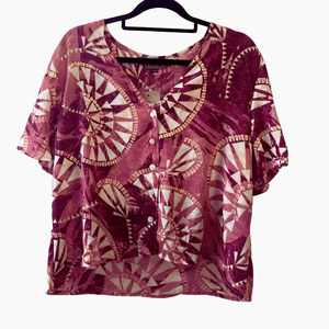 V Neck Button Blouse - Soleil