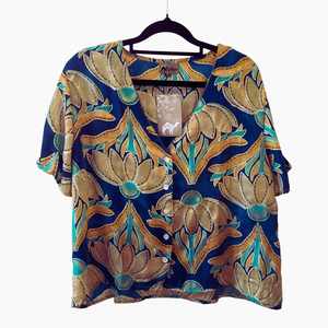 V Neck Button Blouse - Daisy