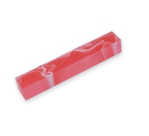 Pen Blanks: Acrylic Pen Blank - 20 x 20 x 130mm, pink with white line