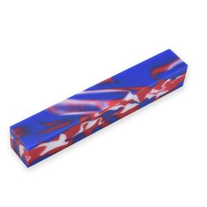 Pen Blanks: Acrylic Pen Blank - 20 x 20 x 130mm, Camoflague (red, blue, white)