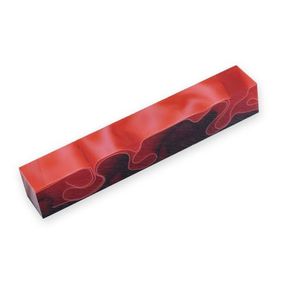Pen Blanks: Acrylic Pen Blank - 20 x 20 x 130mm, red, white and black