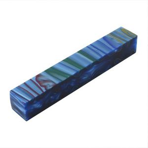 Pen Blanks: Acrylic Pen Blank - 19 x 19 x 127mm - Aquabright Swirl Blue